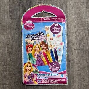 💞 New Disney Princess Color & Sticker Activity Pack